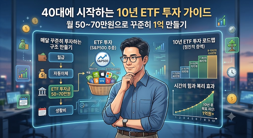 40대부터 돈 모으기 늦었을까? /월50만원으로 ETF에 투자해 10년안에 1억만드는 현실적인방법.