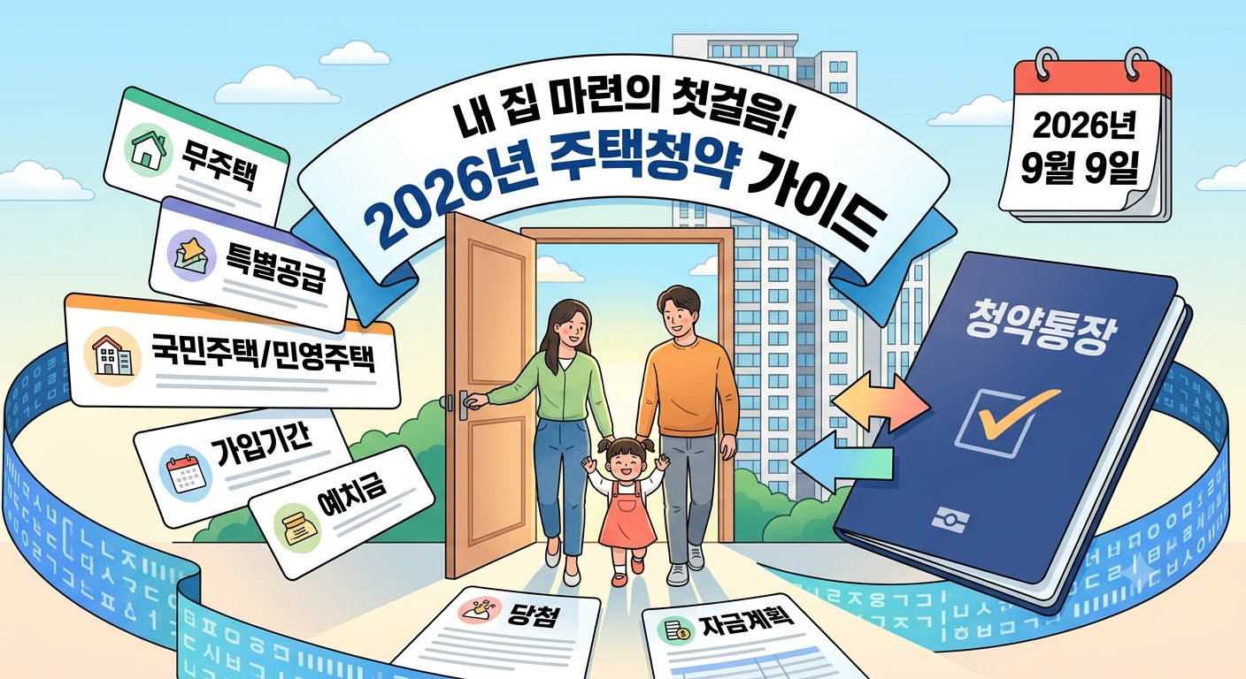 2026년 주택청약 총정리 / 청약통장. 1순위. 특별공급. 자격조건. 당첨까지